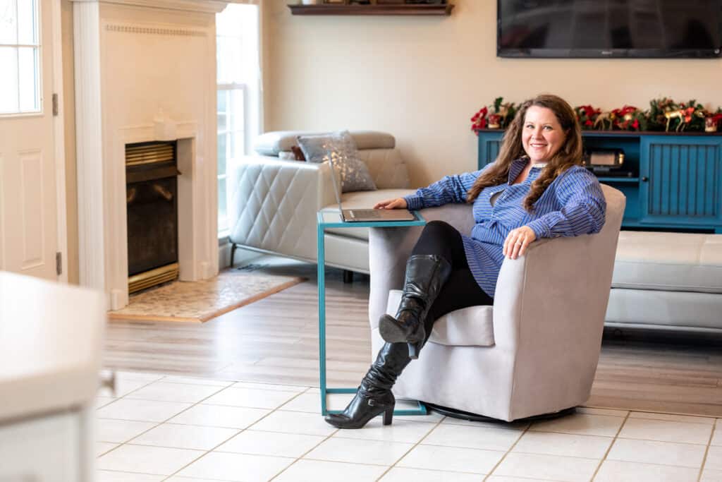 Dr. Rebecca Cardona sitting in a chair